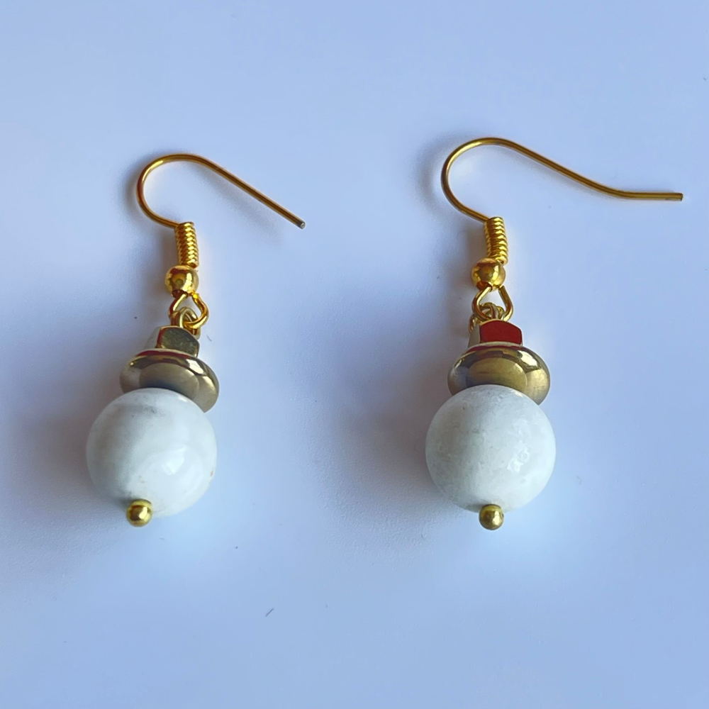 white turquoise - oorbel